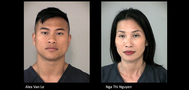 Alex Van Le, 32, and his mother Nga Thi Nguyen, 47, who both live in the Willowfork subdivision in the Katy area have been charged with second-degree felonies in association with their alleged involvement in a vehicle theft ring.